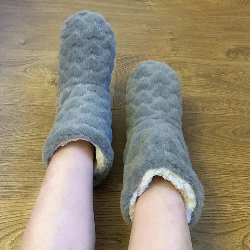 House Socks Plush Teddy Lining & Non-Slip Sole