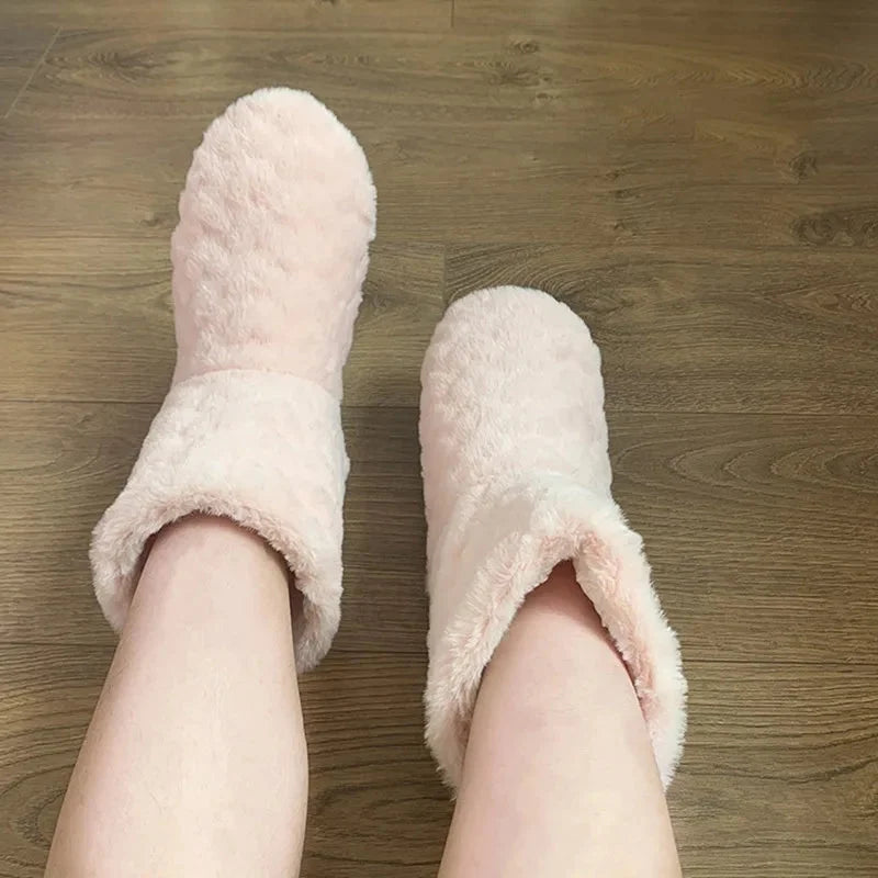 House Socks Plush Teddy Lining & Non-Slip Sole