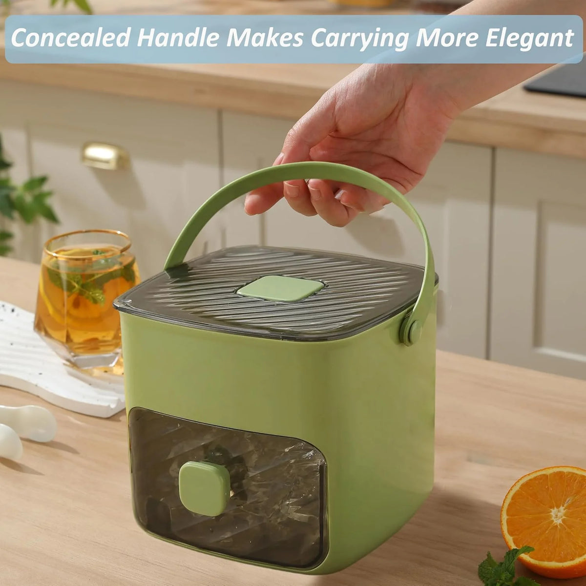 Ice Cube Maker One-Button Release 112-Cube Storage