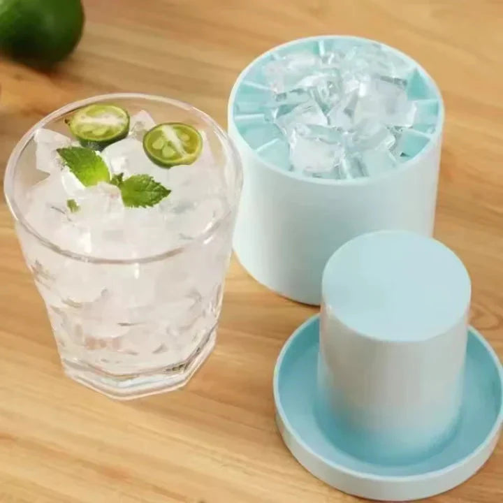 Ice Cube Tray Food-Grade Silicone Easy-Release With Lid
