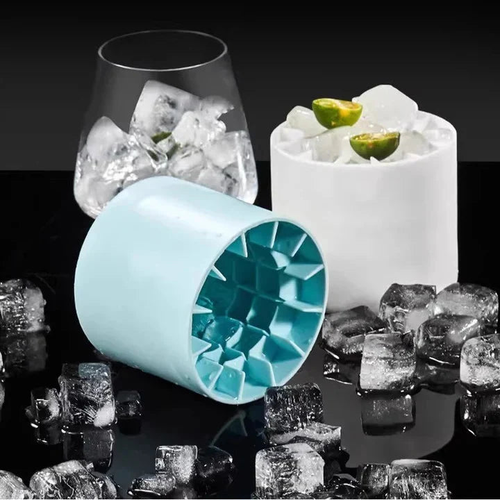Ice Cube Tray Food-Grade Silicone Easy-Release With Lid