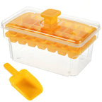 Ice Cube Tray Set Push-Button Release Storage & Scoop