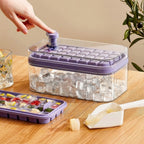 Ice Cube Tray Set Push-Release 64-Cube Airtight Container