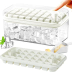 Ice Cube Tray Set Push-Release 64-Cube Airtight Container