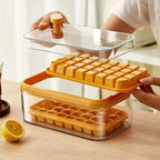 Ice Cube Tray Set Push-Release 64-Cube Airtight Container