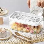 Ice Cube Tray Set Push-Release 64-Cube Airtight Container