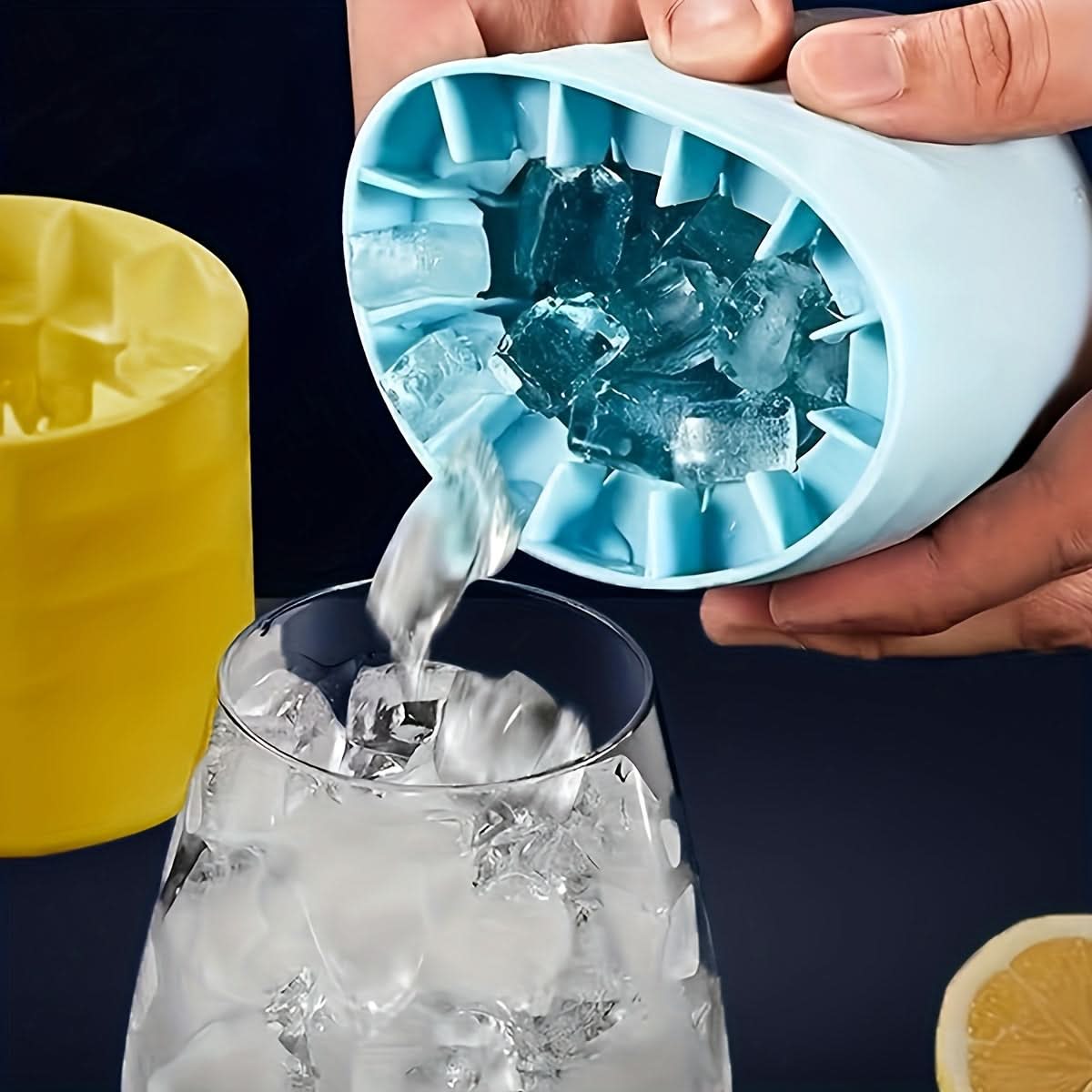 Ice Cube Tray Silicone Easy-Release With Storage