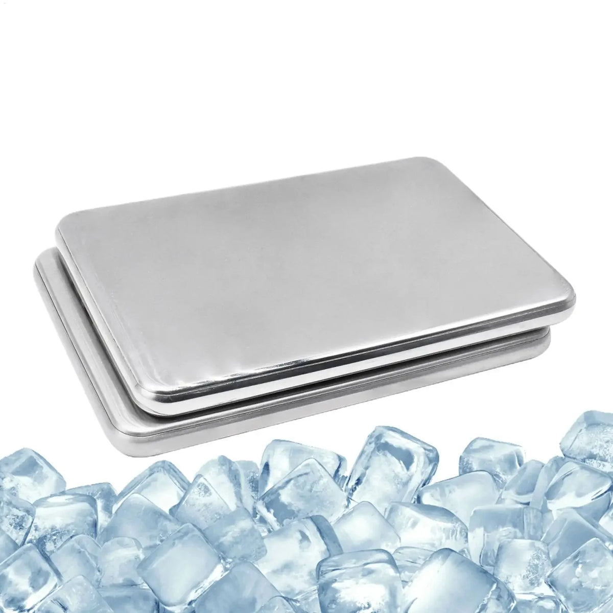 Ice Pack Stainless Steel Flat Space-Saving Set of 2