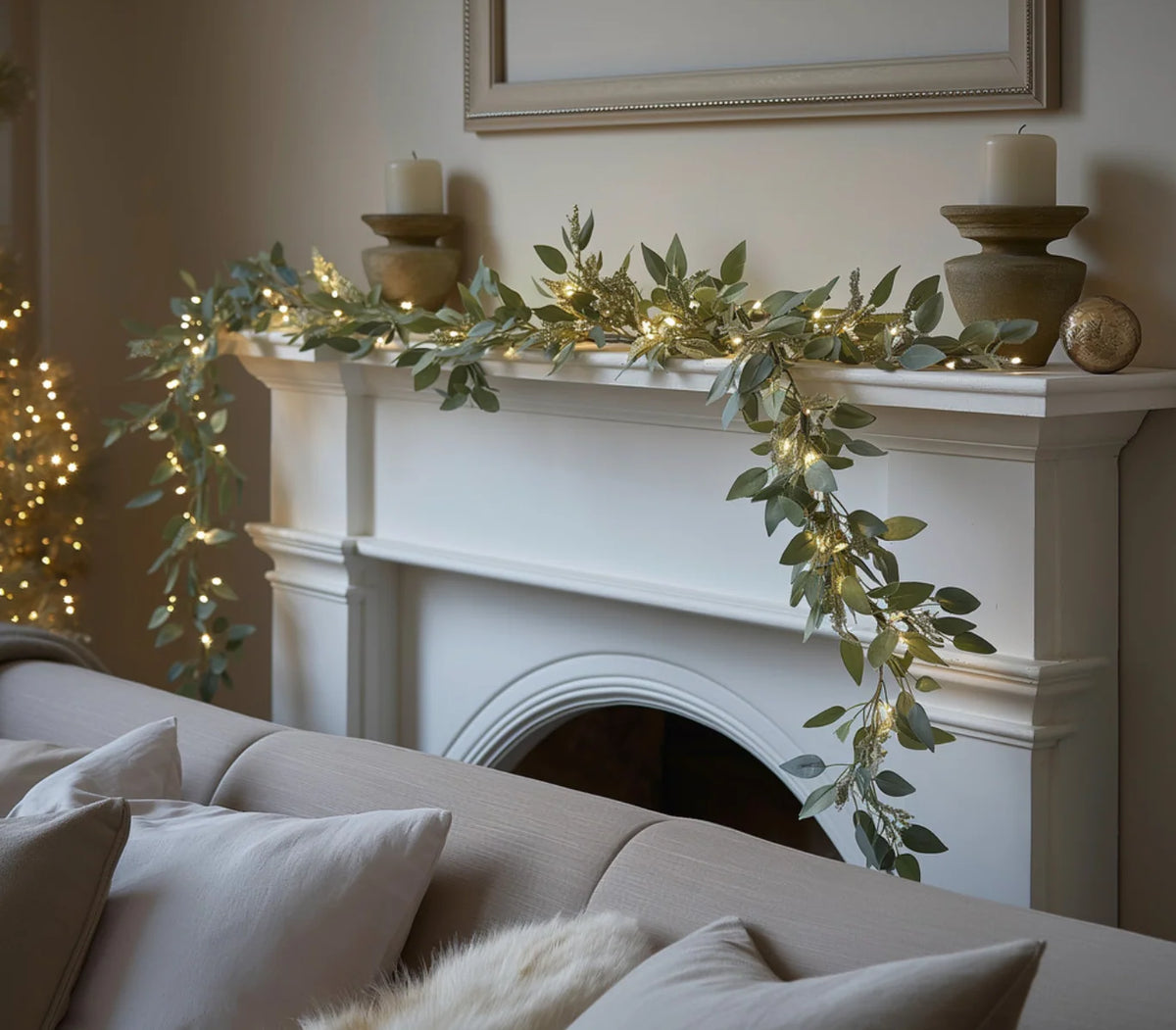 Indoor String Lights Olive Branch Warm White LED 2 Meter