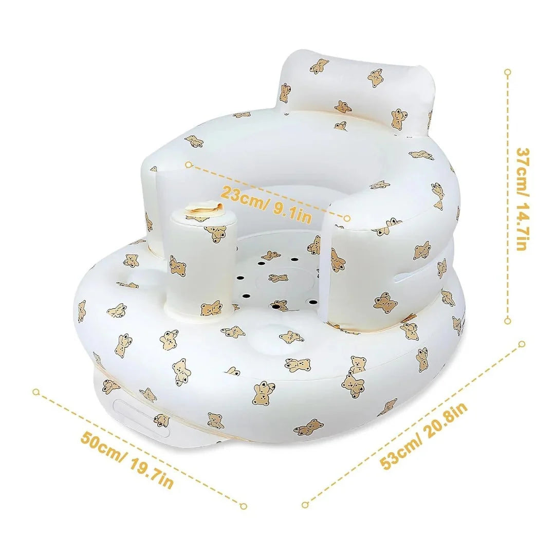 Inflatable Baby Seat Built-In Foot Pump & Non-Slip Base