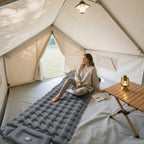 Inflatable Camping Mat Integrated Foot Pump 4 Inch Thick