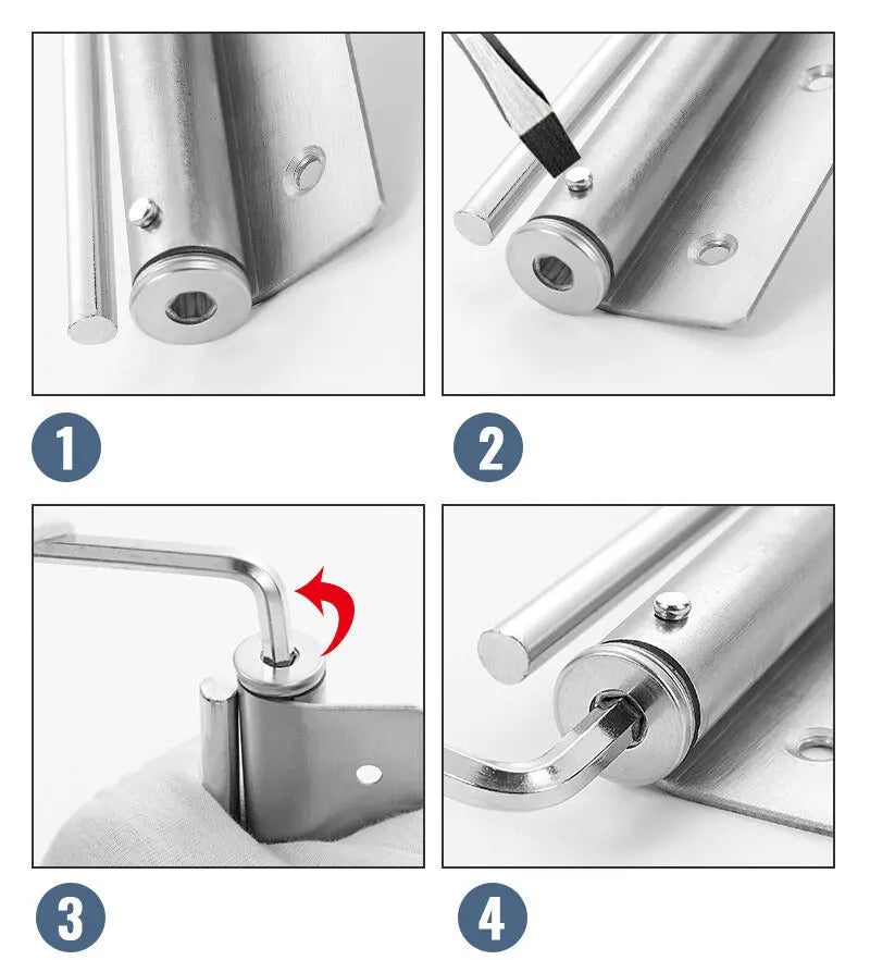 Interior Door Closer 4-Step Adjustable Stainless Steel