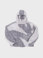 Jacket Hooded Textured Front Zipper Adjustable Drawstring Hem