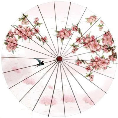 Japanese Parasol Cotton Paper & Bamboo 33.1-Inch Canopy