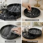 Jewelry Tray Round Black Marble Antique Style Multiple Sizes