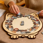 Jigsaw Puzzle Wooden 135 Piece Cat Silhouette Morandi Colors