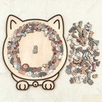 Jigsaw Puzzle Wooden 135 Piece Cat Silhouette Morandi Colors