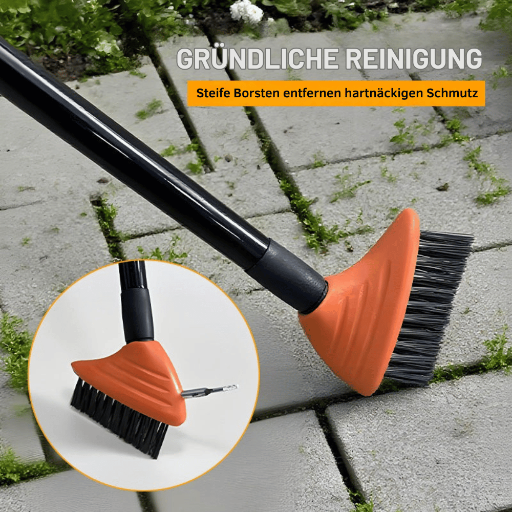 Joint Brush Set 3-In-1 Heads Steel Bristles & Telescopic Handle