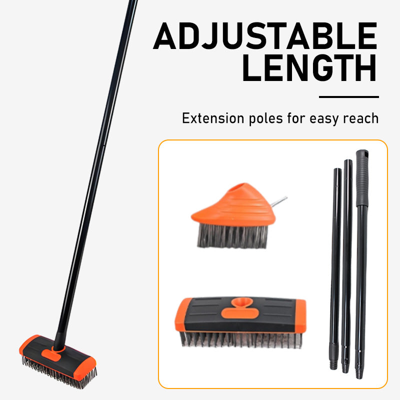 Joint Brush Set 3-In-1 Heads Steel Bristles & Telescopic Handle