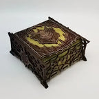 Keepsake Box Wooden Laser-Cut Dragon Design for Game Pieces & Collectibles