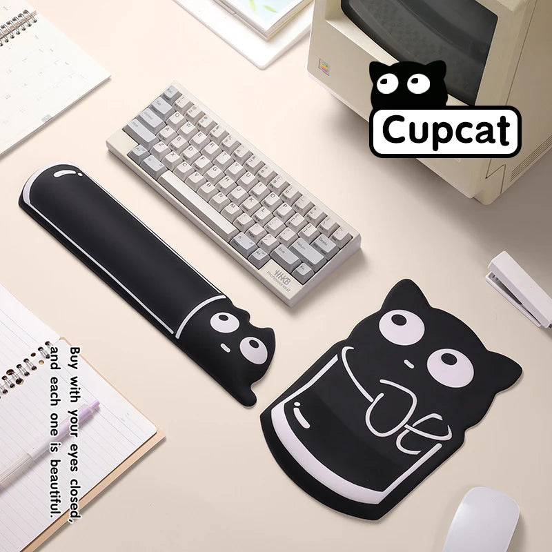 Keyboard Wrist Rest Silicone Ergonomic Tea Cup Design