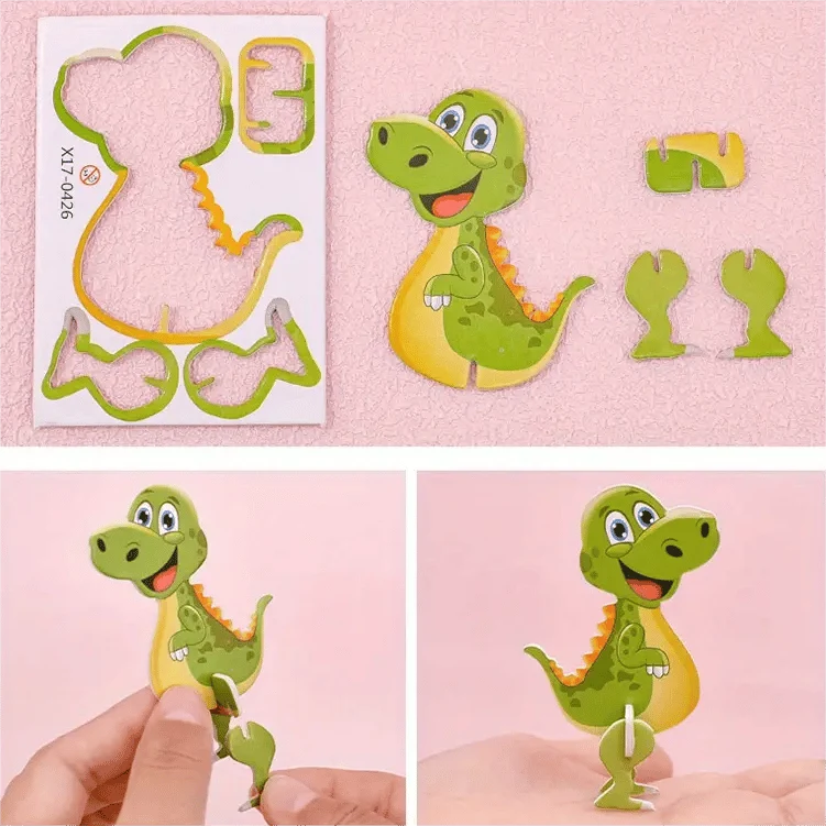 Kids 3D Puzzle Set Cardboard Punch-Out 25-125 Pieces