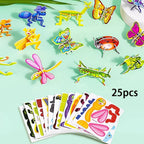 Kids 3D Puzzle Set Cardboard Punch-Out 25-125 Pieces