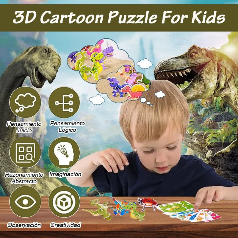Kids 3D Puzzle Set Cardboard Punch-Out 25-125 Pieces
