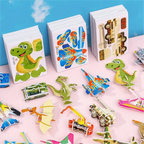 Kids 3D Puzzle Set Cardboard Punch-Out 25-125 Pieces
