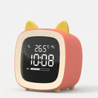 Kids Alarm Clock USB-C Rechargeable Dimmable Night Light