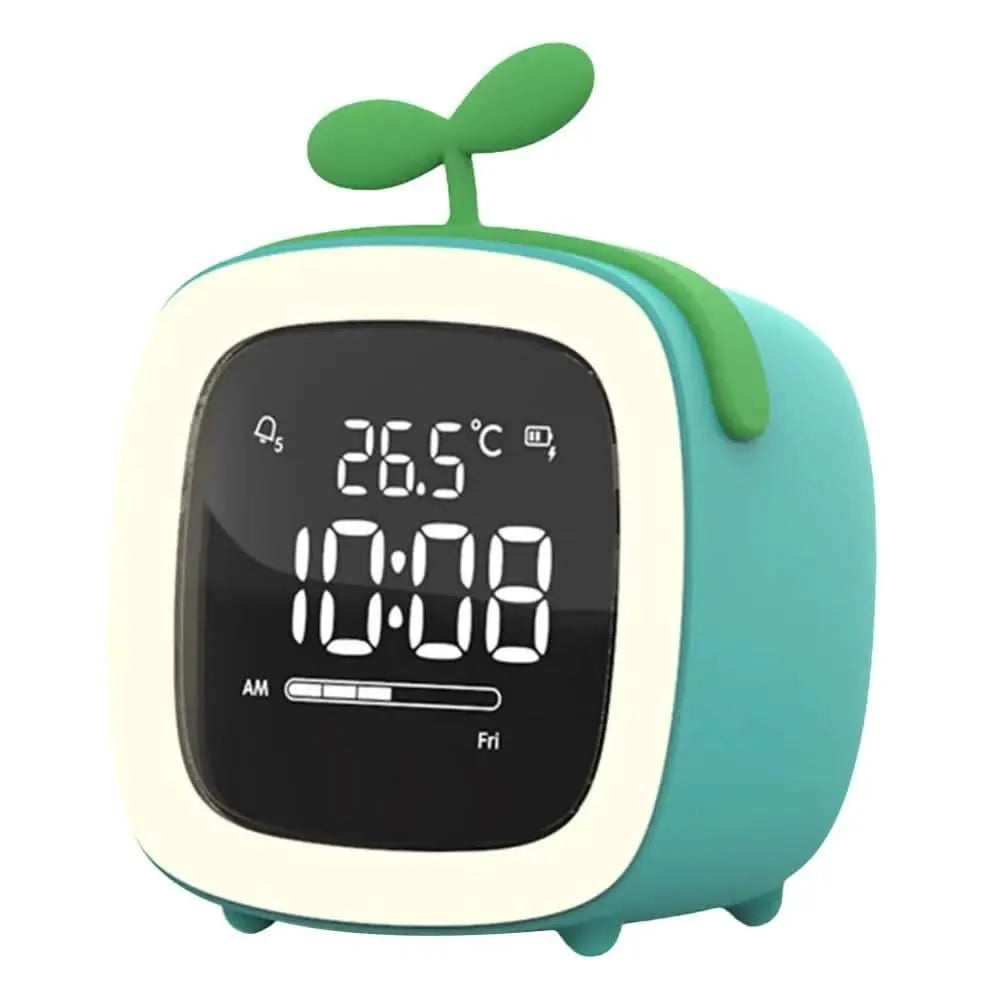 Kids Alarm Clock USB-C Rechargeable Dimmable Night Light
