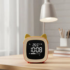 Kids Alarm Clock USB-C Rechargeable Dimmable Night Light