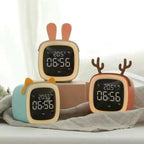 Kids Alarm Clock USB-C Rechargeable Dimmable Night Light