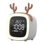 Kids Alarm Clock USB-C Rechargeable Dimmable Night Light