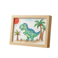 Kids Artwork Display Frame Wooden Front-Opening With Storage for Multiple Drawings