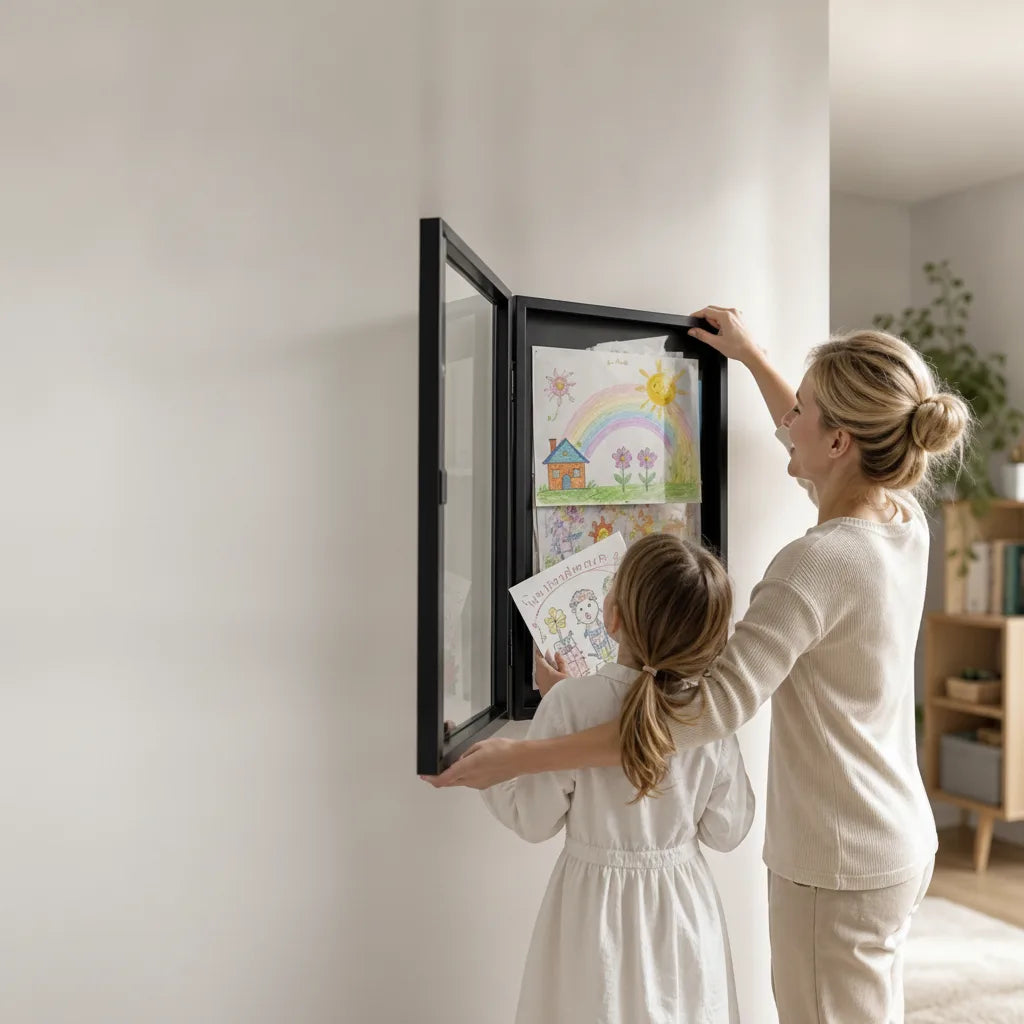 Kids Artwork Frame Front-Opening Tool-Free Wall-Mountable