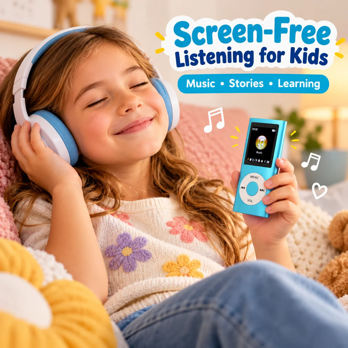 Kids Audio Player Phone-Free Earphones Included