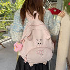 Kids' Backpack 3D Pig Design Spacious Compartment Adjustable Straps