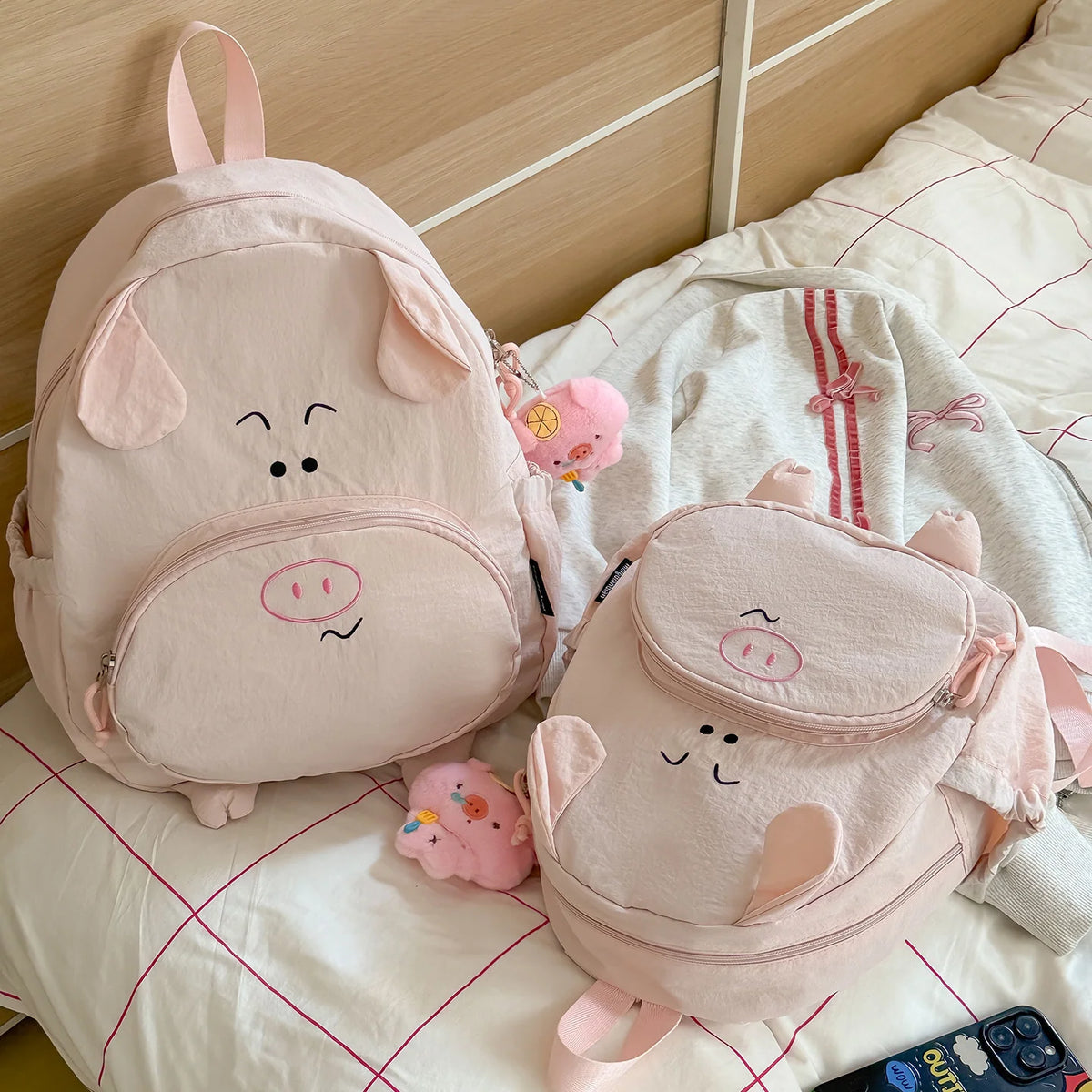 Kids' Backpack 3D Pig Design Spacious Compartment Adjustable Straps