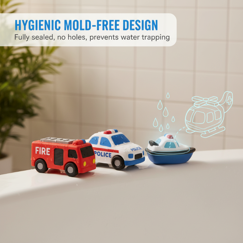 Kids Bath Toy Set 6-Piece Floating Mold-Resistant Silicone
