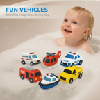 Kids Bath Toy Set 6-Piece Floating Mold-Resistant Silicone