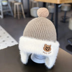 Kids Knit Hat Foldable Ear Flaps Stretchy Fit