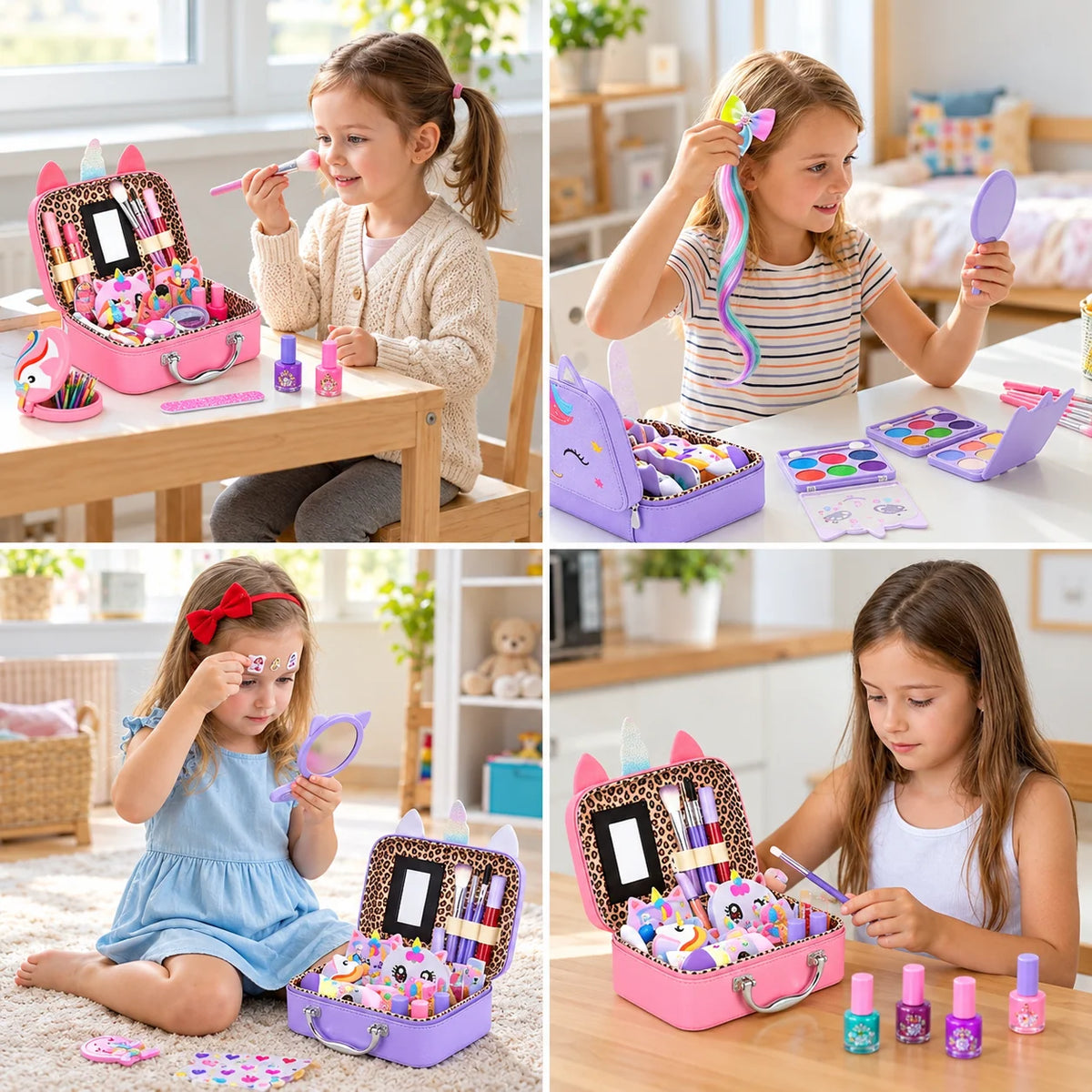 Kids Makeup Kit Easy-Wash With Cosmetic Bag