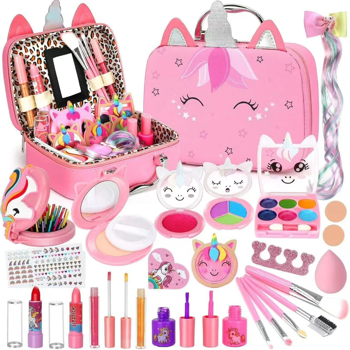 Kids Makeup Kit Easy-Wash With Cosmetic Bag