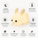 Kids Night Light Bunny Color-Changing Remote & Rechargeable