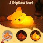 Kids Night Light Fox-Shaped Soft Silicone USB Rechargeable