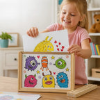 Kids Picture Frame Pine Wood Magnetic Closure 150 Sheets