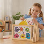 Kids Picture Frame Pine Wood Magnetic Closure 150 Sheets