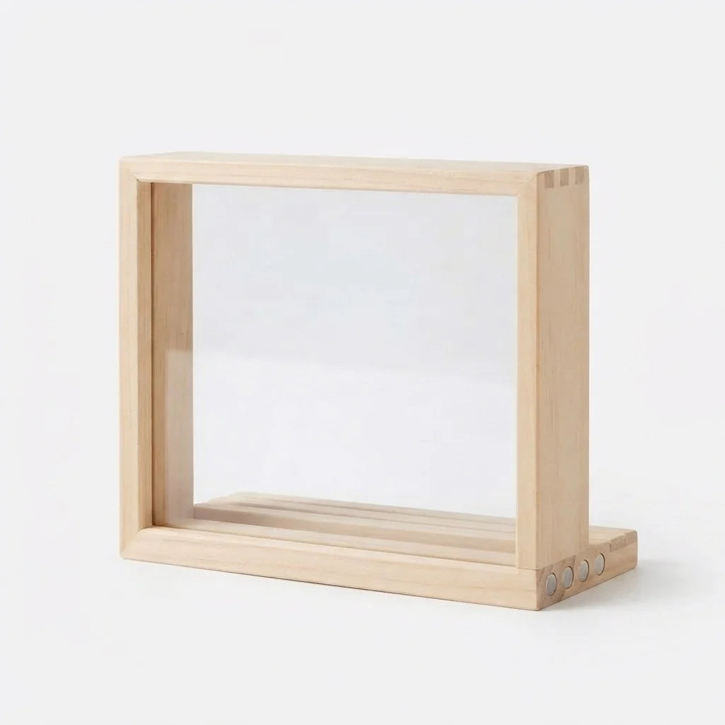 Kids Picture Frame Pine Wood Magnetic Closure 150 Sheets