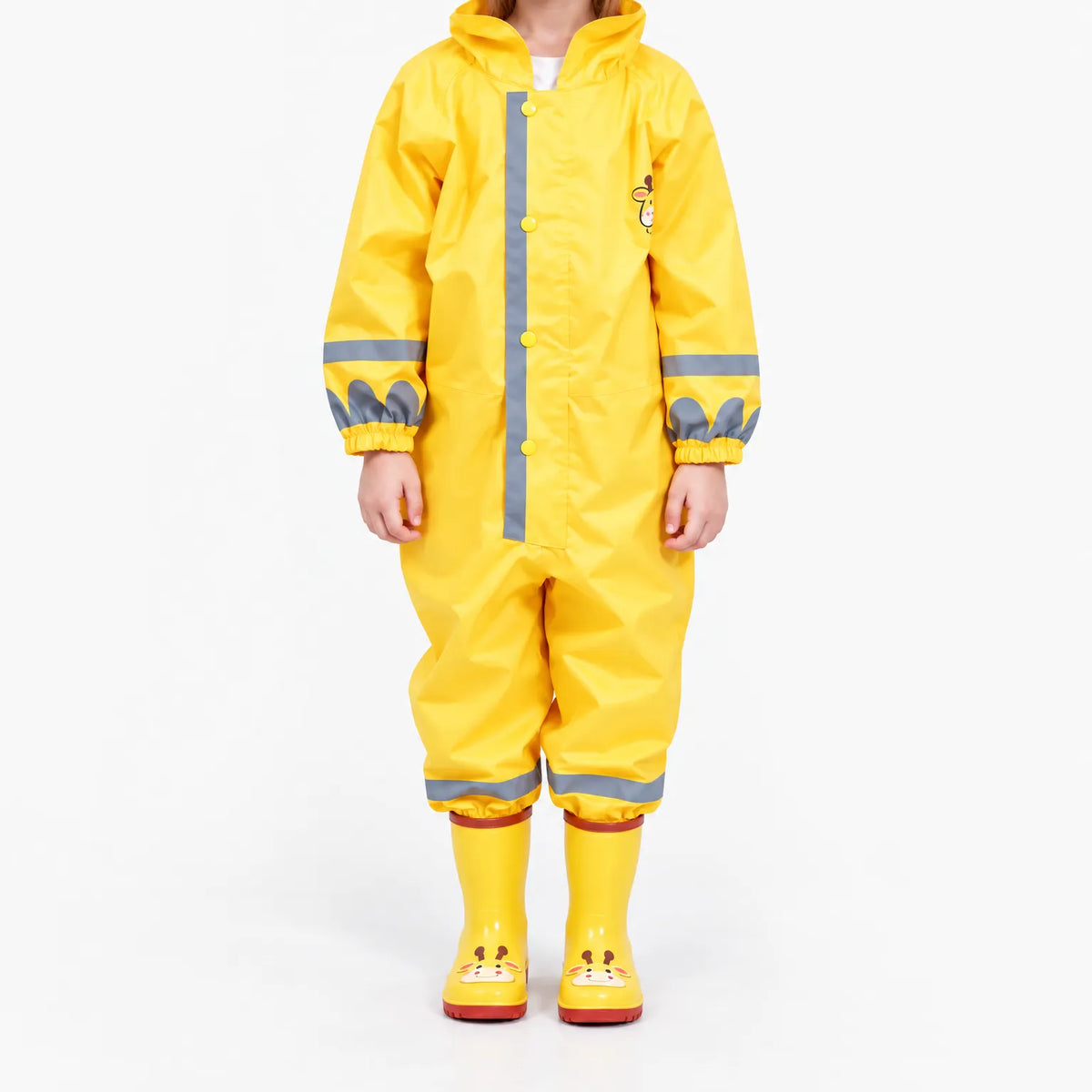 Kids Rain Suit Full-Coverage Water-Repellent Reflective Strips